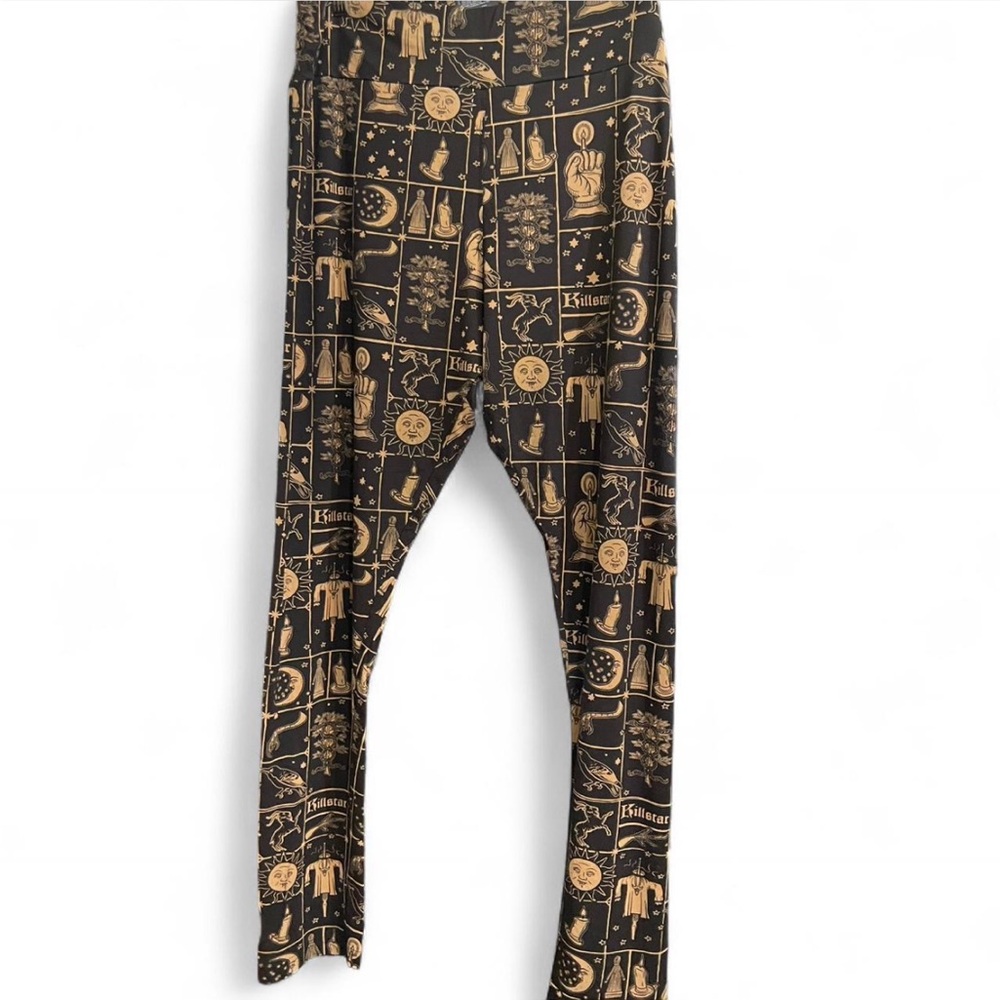 SOLD Killstar Leggings - Black and Gold Tarot card Graphic
